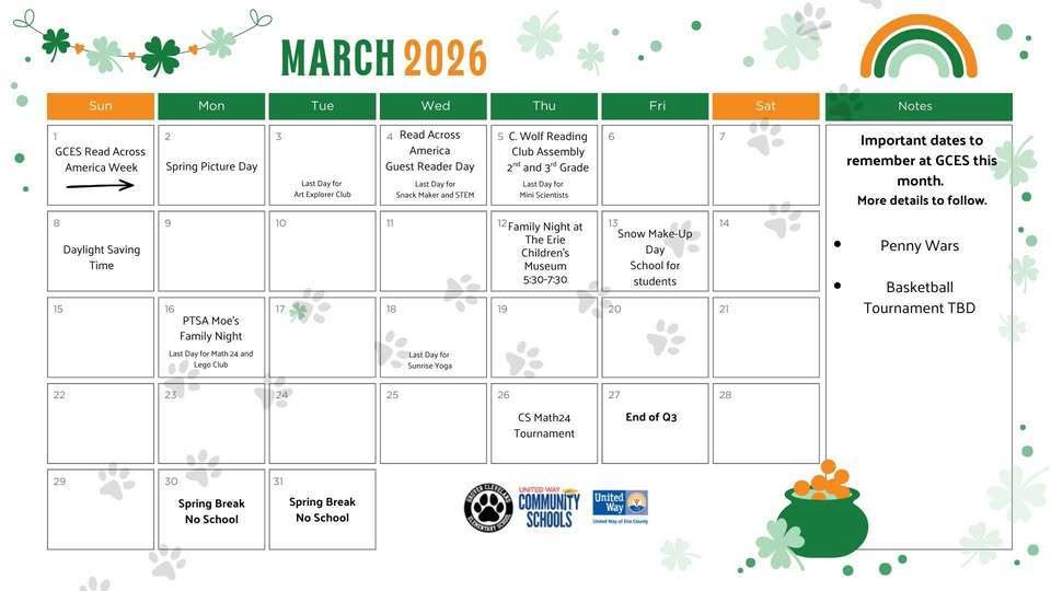 Grover Cleveland March Schedule of events. 