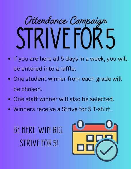 Attendande Campaign Strive for 5 flyer. 