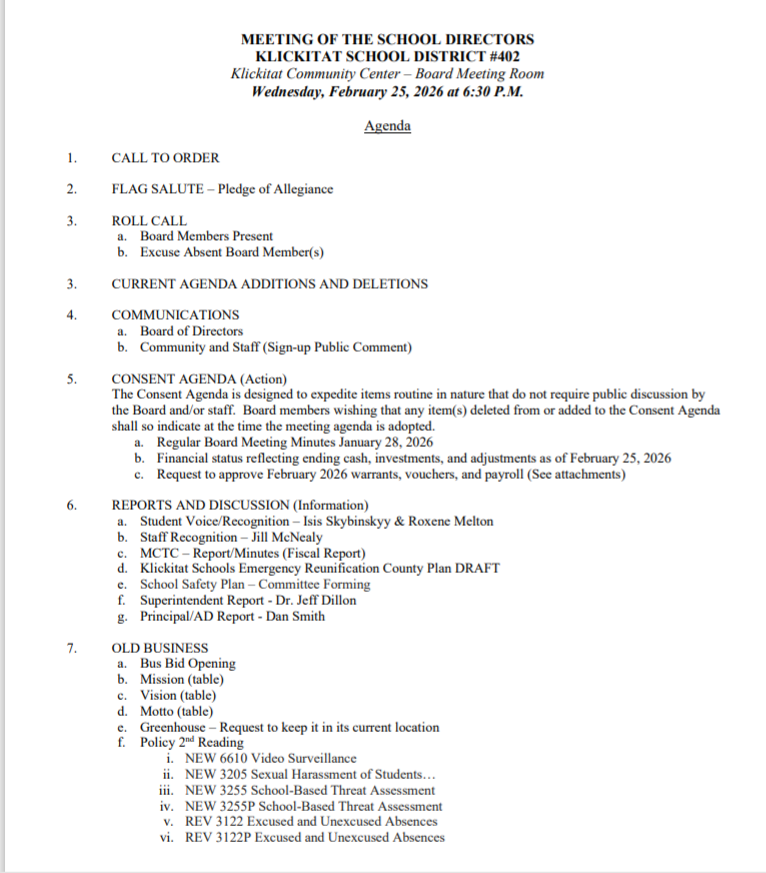 School Board Agenda