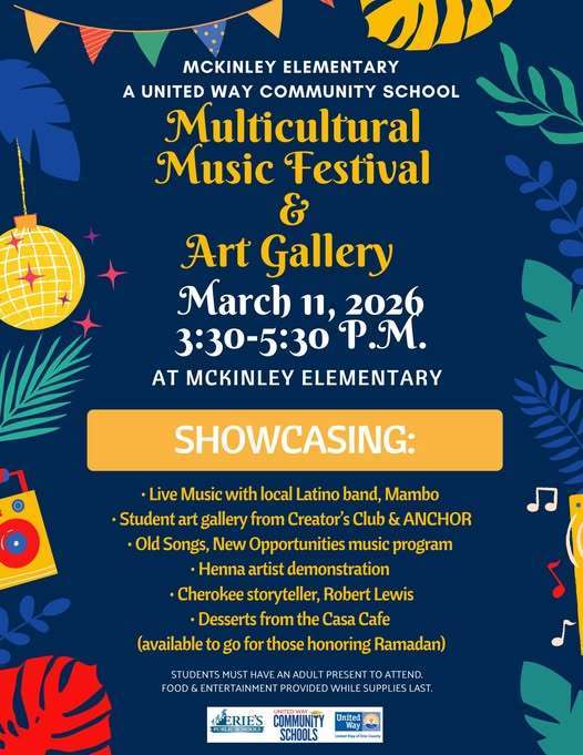 Multicultural Music Festival and Art Gallery flyer.