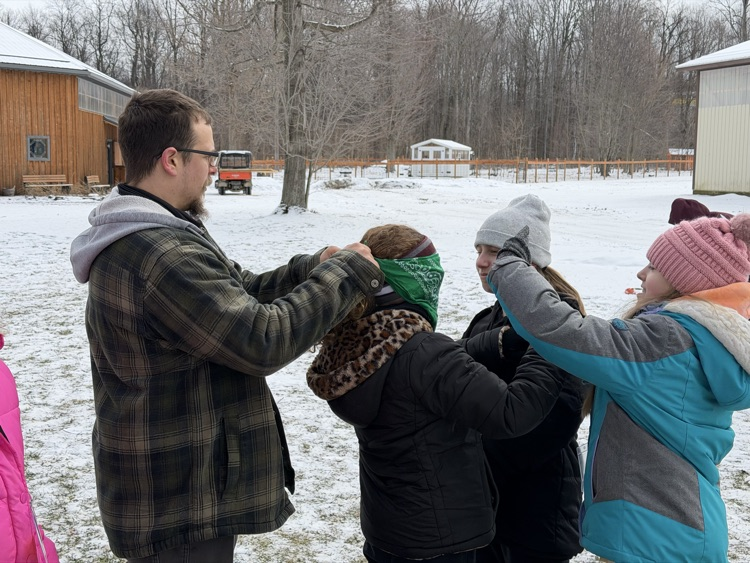 Camp Fitch blindfolding trust game
