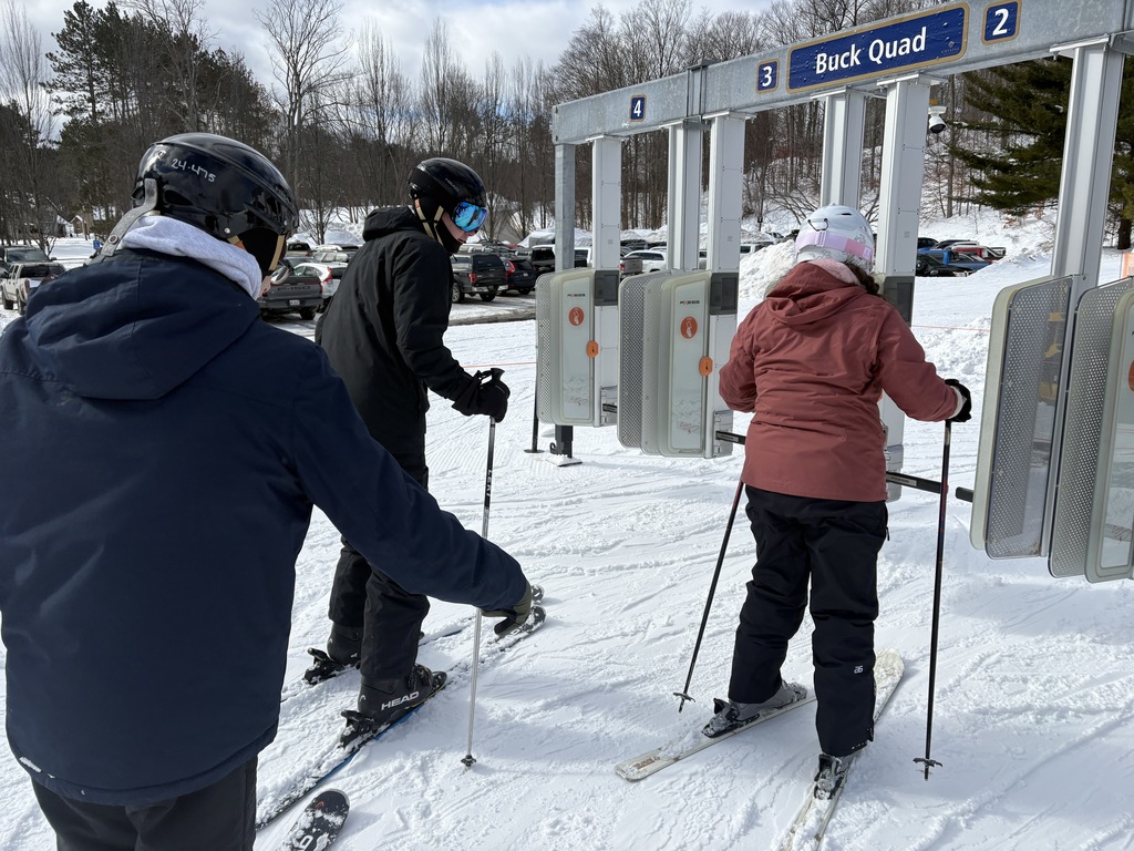 Students skiing
