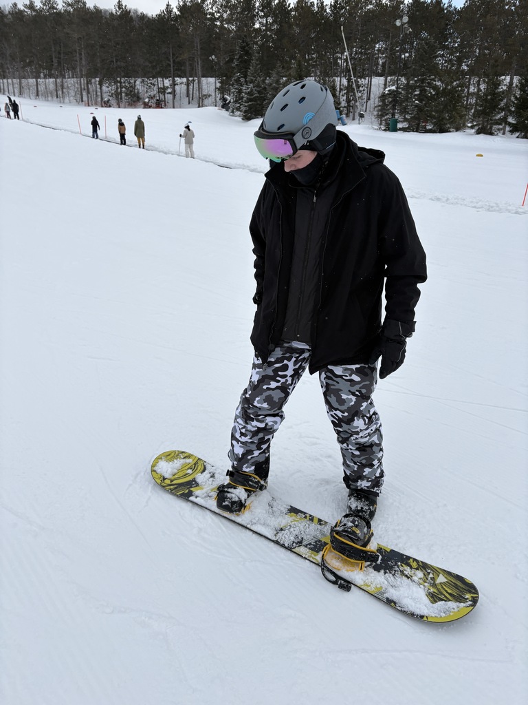 Student snowboarding
