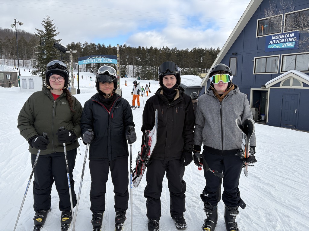 Students skiing