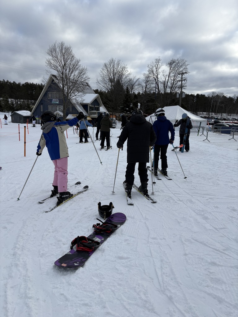 Students skiing