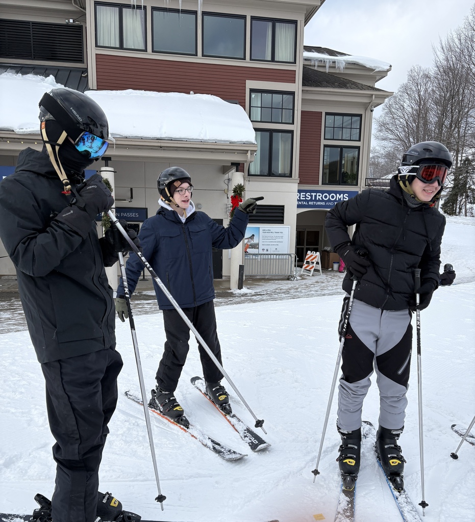 Students skiing