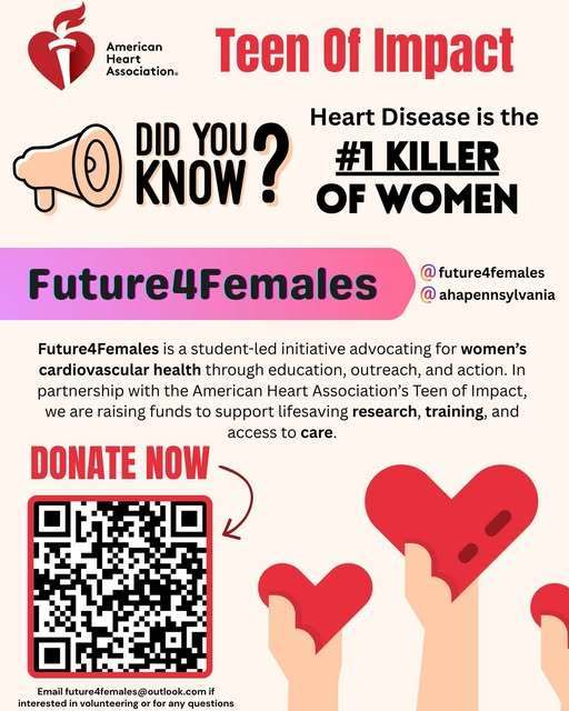 American Heart Association Future 4 Females accepting donations.