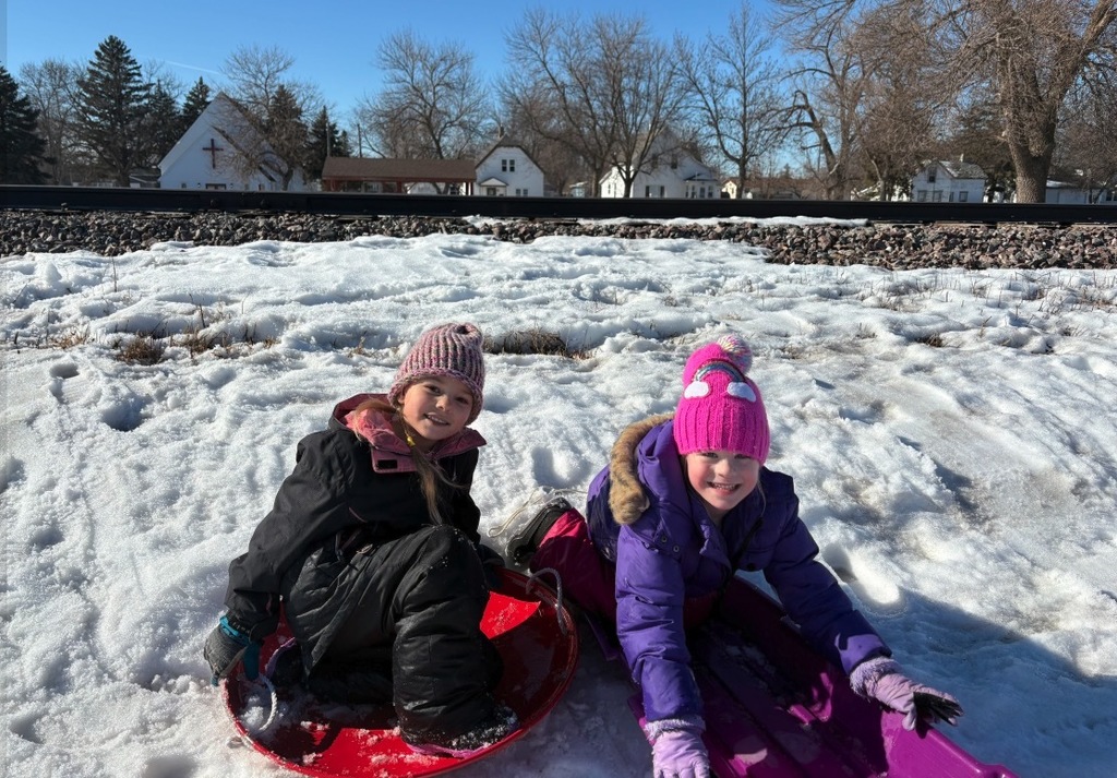 Students sledding