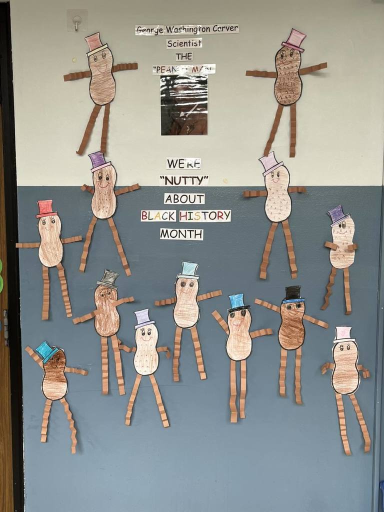 Door decorated for Black History Month.