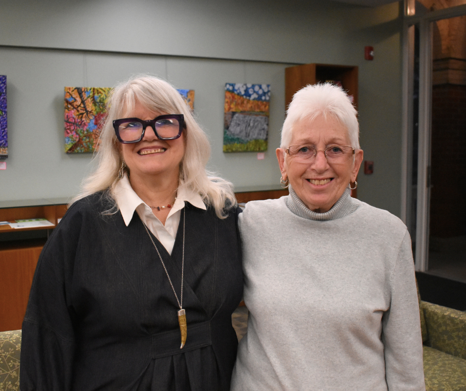 two women standing together