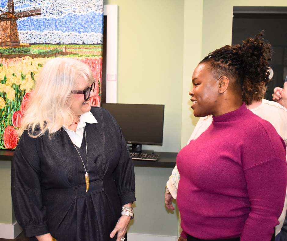 two people talking to each other