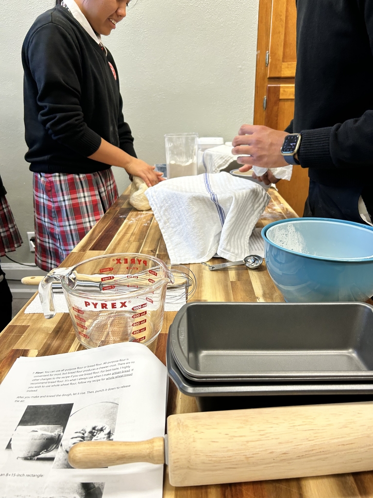 Students making bread
