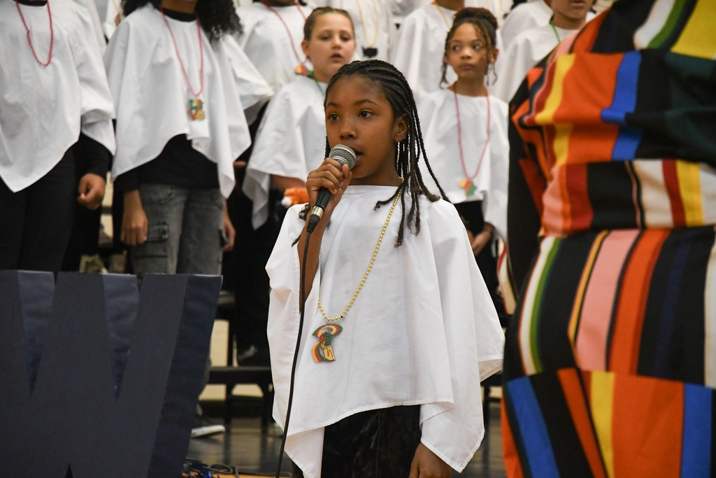 student singing