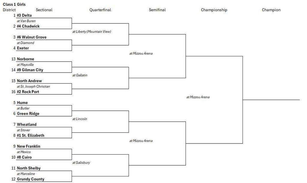 MSHSAA State Girls Tournament Bracket