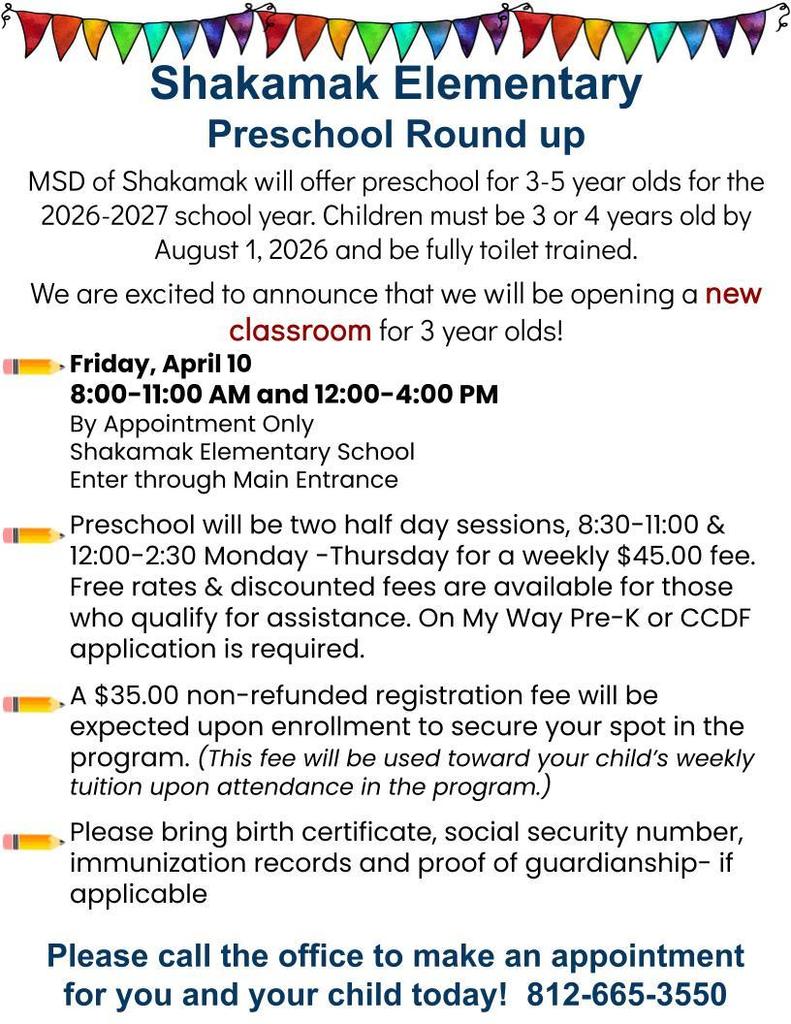 Shakamak Preschool Round up