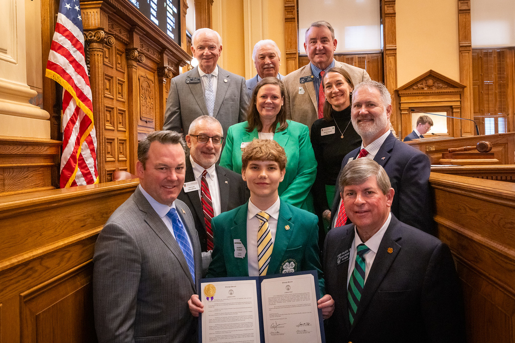 PCHS' Robet Thomas addresses the Georgia Senate and the Georgia House of Representatives during Georgia 4‑H Day