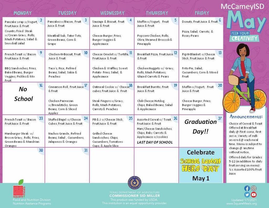 May Menu