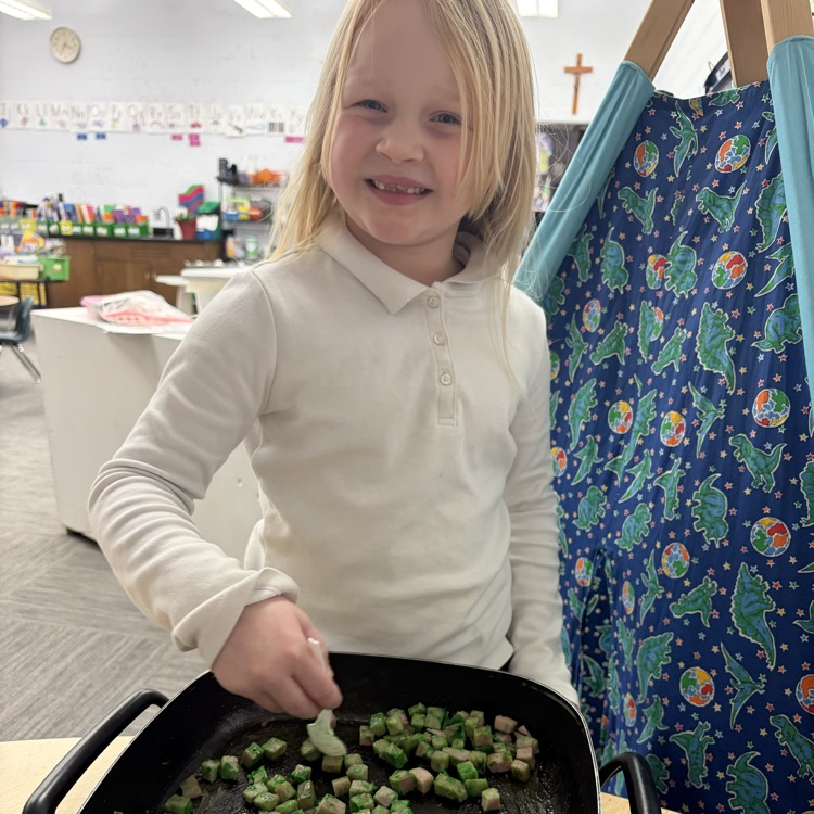 Students making green eggs and ham
