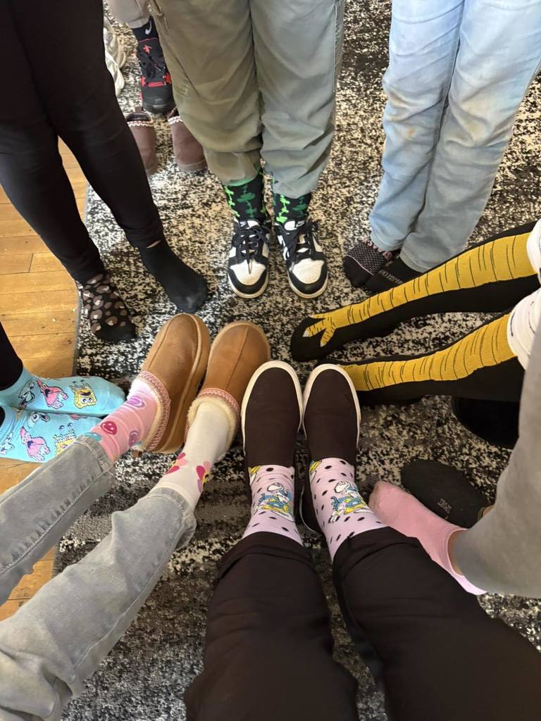 Crazy socks people are wearing.