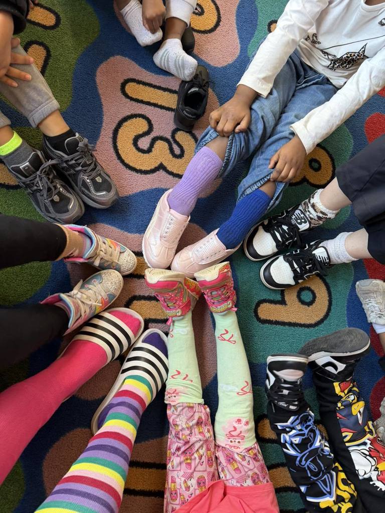 Crazy socks people are wearing.