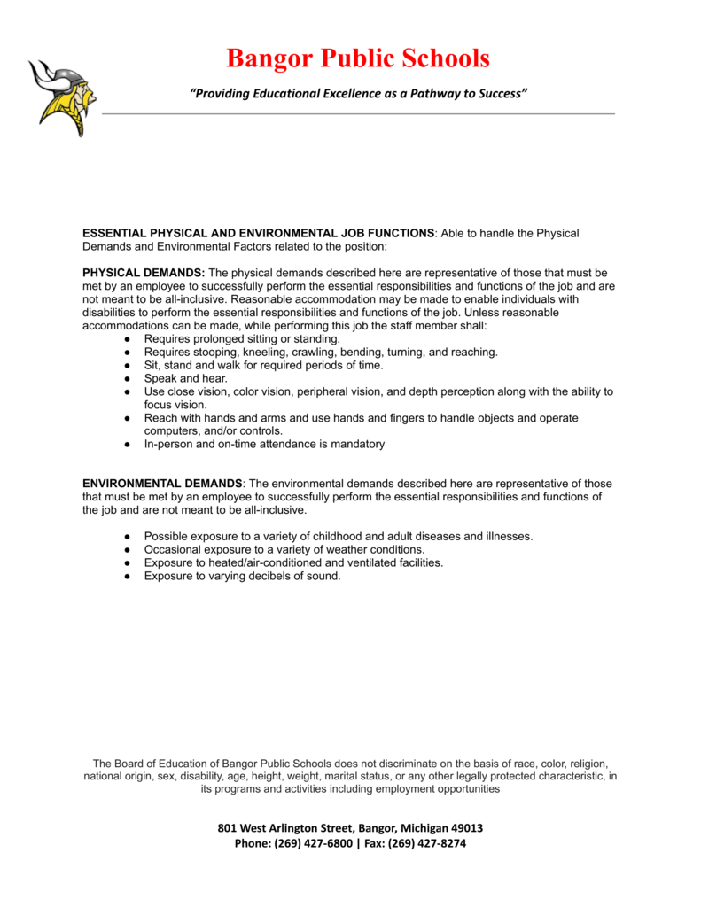 Letter with job information 2