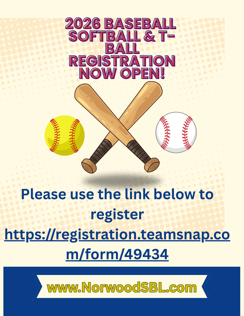 Flyer for Baseball, Softball and T-ball