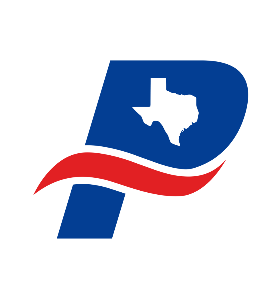 Palmer Logo, red white and blue