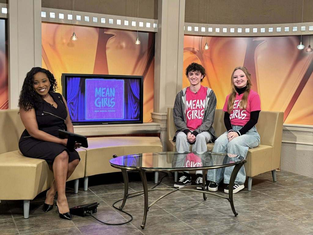 Jonah and Kate on morning set with WFMJ anchor Malynia Spiva