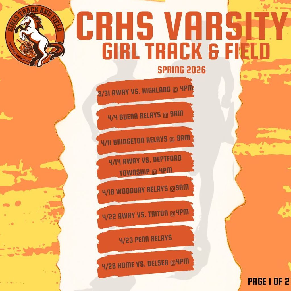 Girl Track Schedule Spring 2026 1 of 2