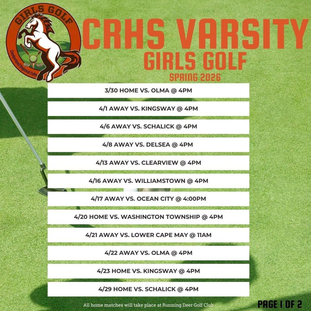 Girls Golf Schedule Spring 2026 1 of 2