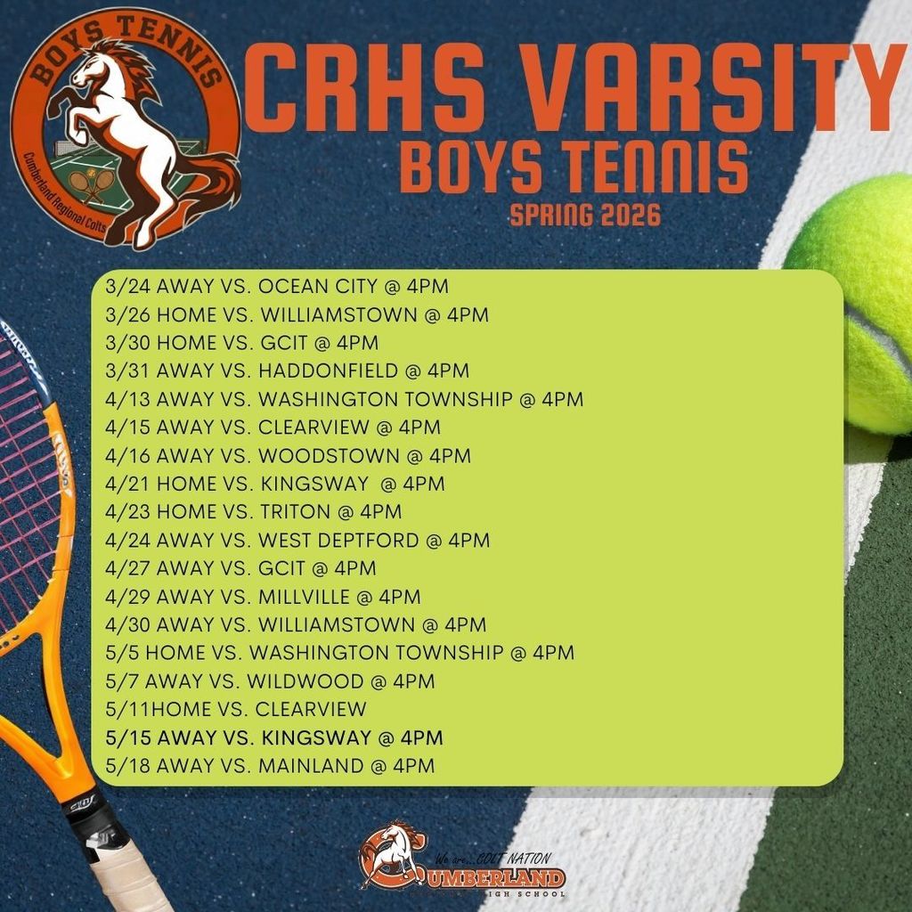 Boys Tennis Schedule Spring 2026