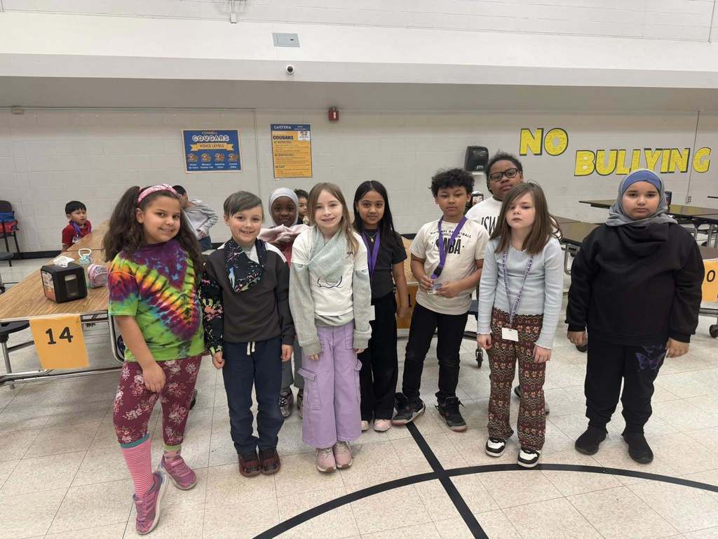 Students wearing their clothes backwords, inside out, and mismatched for Read across America week. 