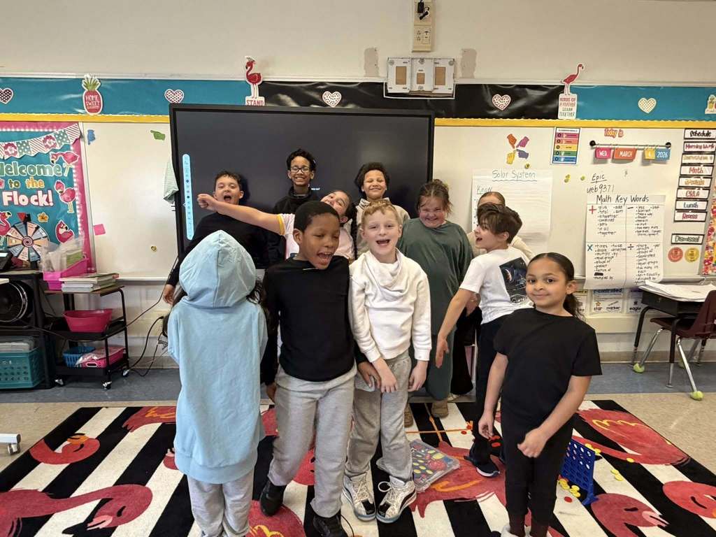 Students wearing their clothes backwords, inside out, and mismatched for Read across America week. 