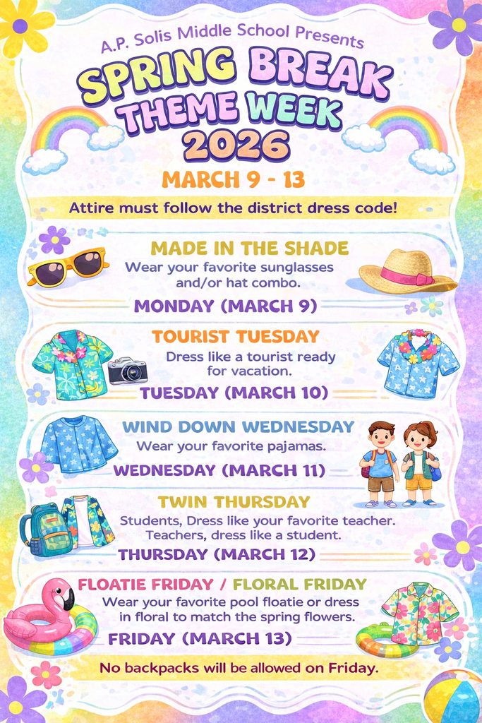 Spring Break Theme Week flyer