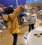 Two students having fun. 