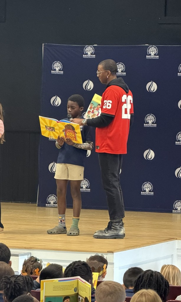 Student reading with speaker