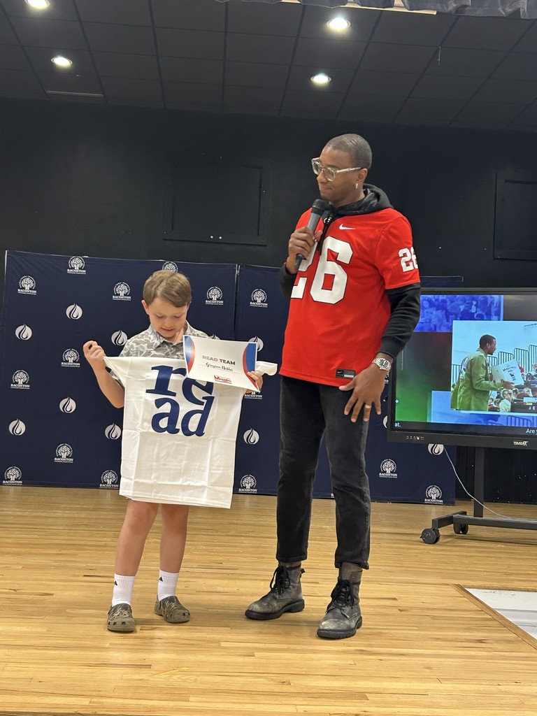 Student with Malcom Mitchell