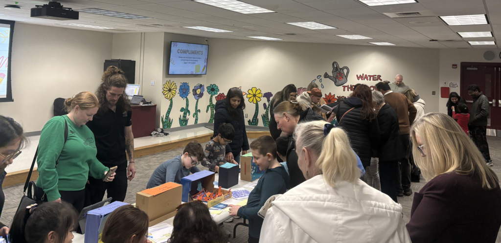 Parents viewing student work