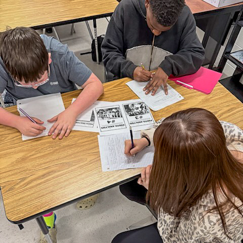 Students working in class