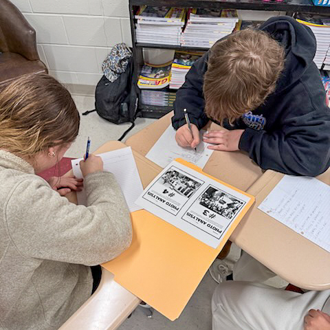 Students working in class