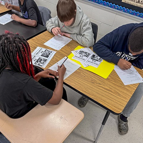 Students working in class