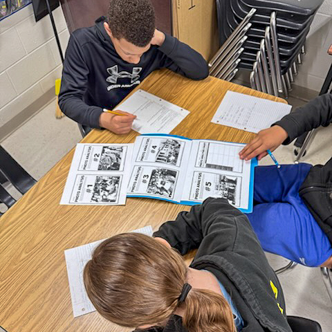 Students working in class