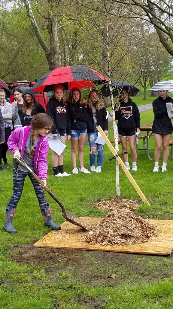 students planting tree