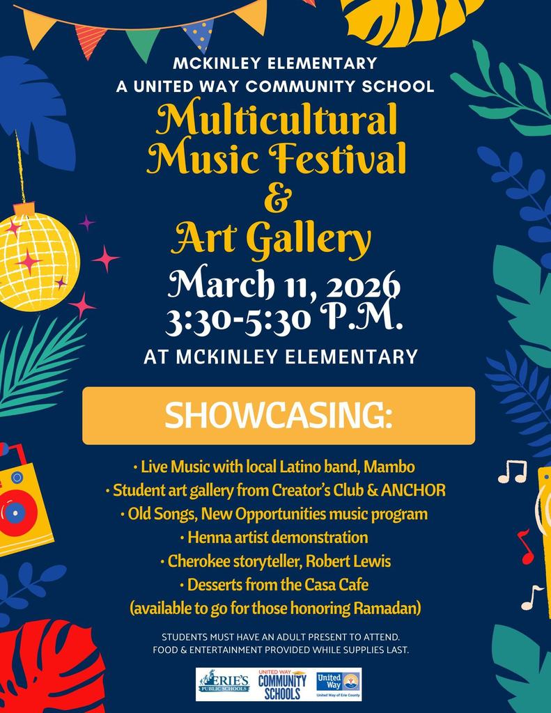 Multicultural Music Festival and Art Gallery flyer.