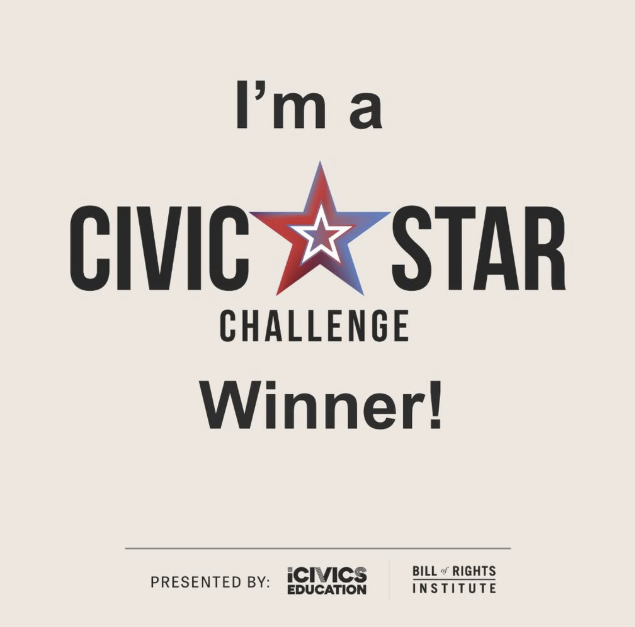 🎉 Staff Spotlight: Brande Vogele 🎉 We are proud to recognize Mrs. Vogele for being named a Civic Star Champion! ⭐️ Brande was recognized for her civic impact in the classroom, where students are actively learning about the Declaration of Independence through Government class and Constitution 101. Her passion for civic education helps students better understand our nation’s foundations and their role as informed citizens. Congratulations, Brande, and thank you for the meaningful work you do for our students every day! 🇺🇸📚