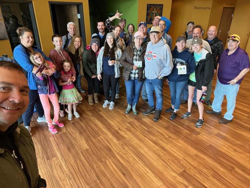 Upper Room Worship Center volunteers get ready to paint and clean up.
