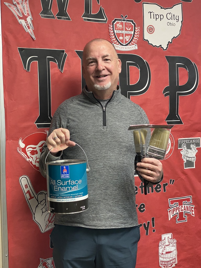 Upper Room Worship Center Pastor Bowan gets his paint supplies.