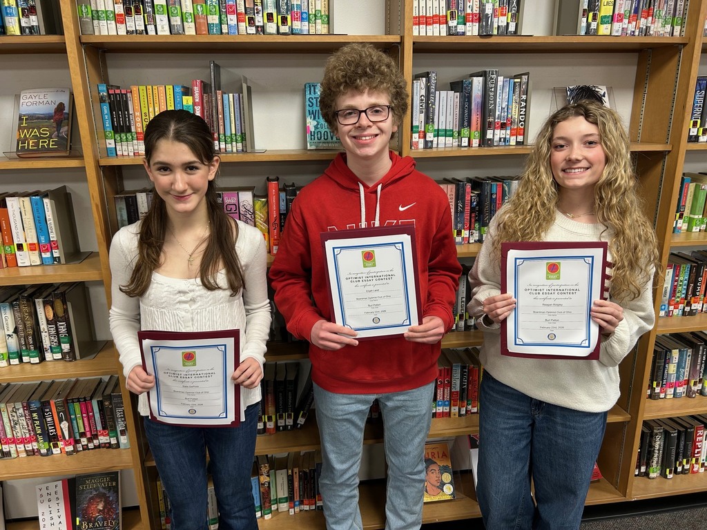 Katie DePinto, Elijah Land, Reagan Ridgely with certificates