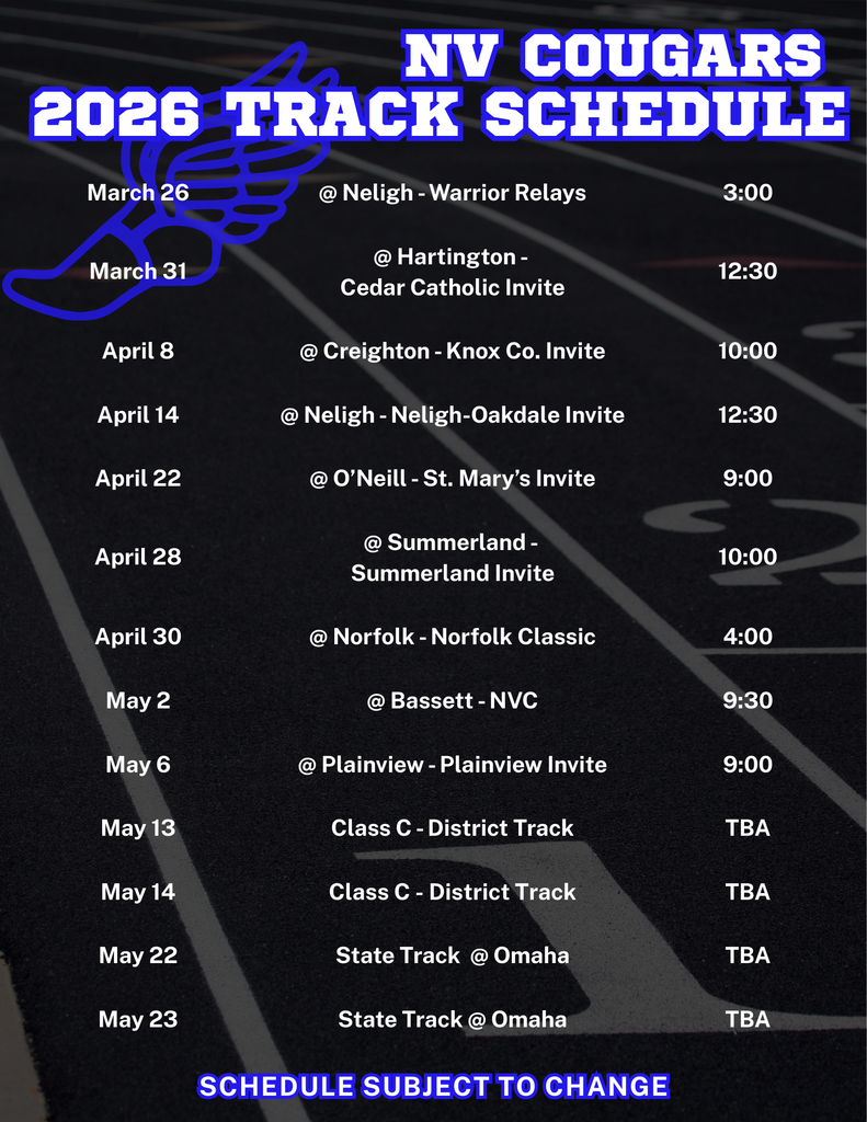 2026 HS Track Schedule