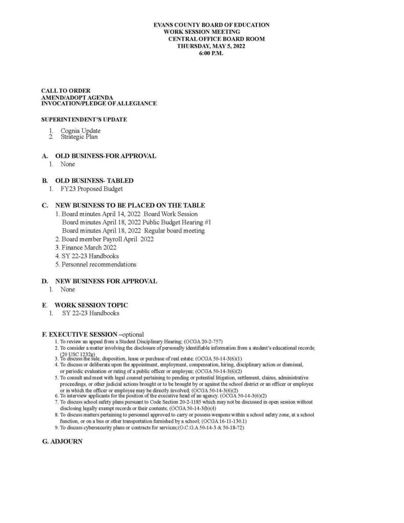 Agenda